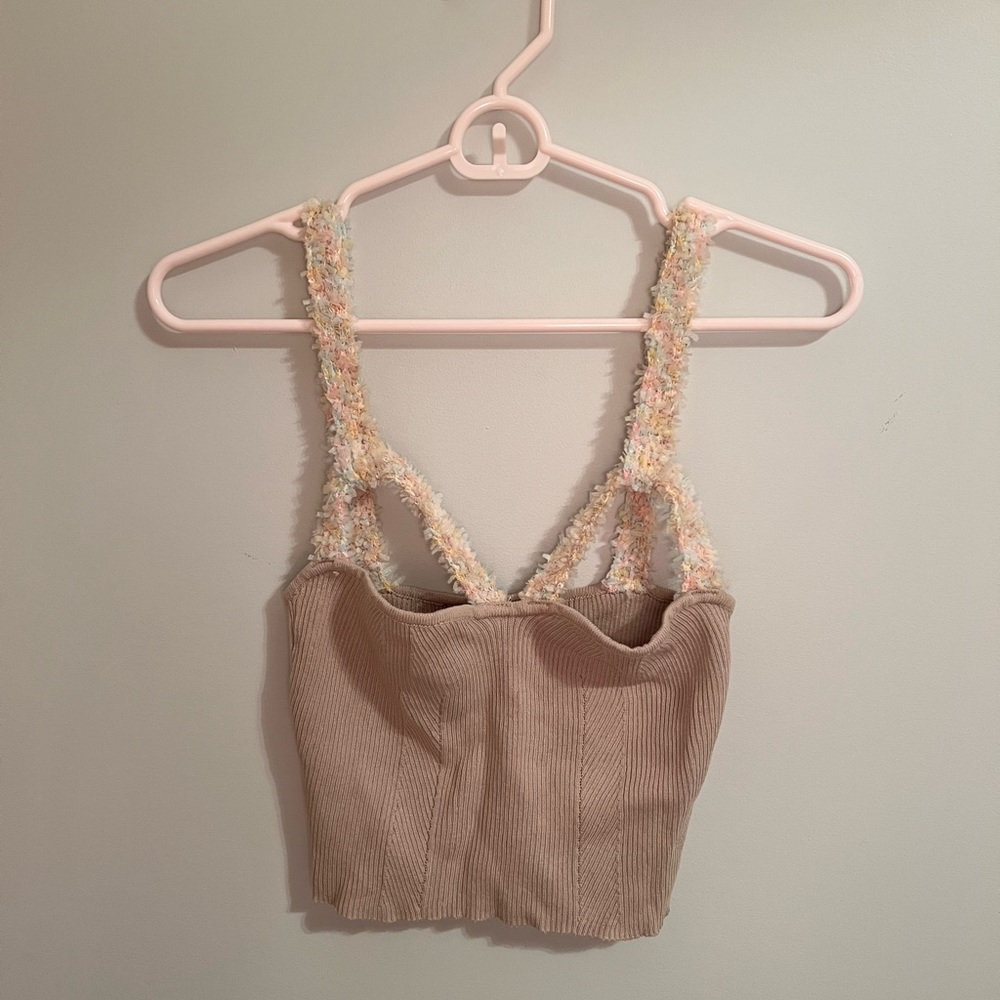 CIDER tank with floral straps